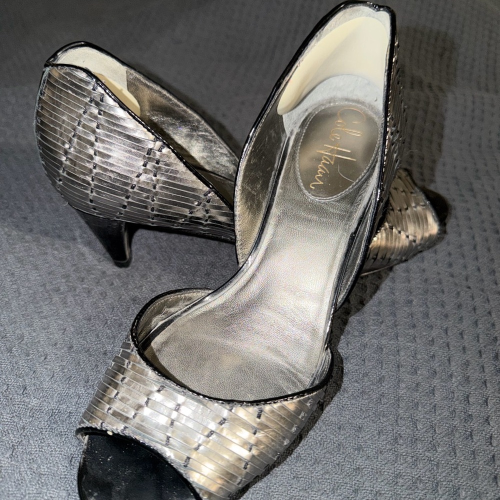 Cole Haan Black and Silver Heels